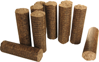 Dřevěné brikety - válce